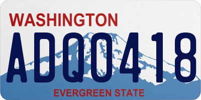 WA license plate ADQ0418
