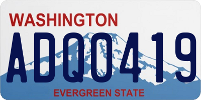 WA license plate ADQ0419