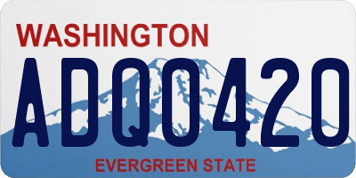 WA license plate ADQ0420