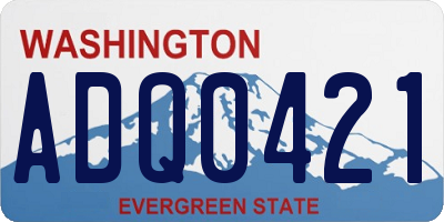 WA license plate ADQ0421