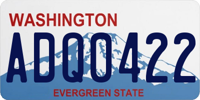 WA license plate ADQ0422