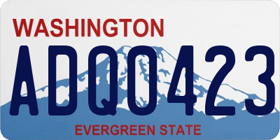 WA license plate ADQ0423