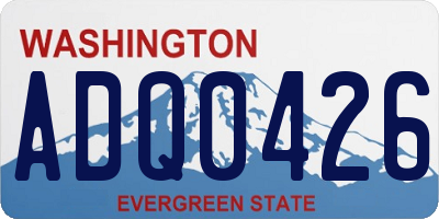 WA license plate ADQ0426