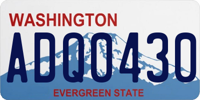 WA license plate ADQ0430