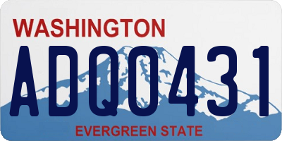 WA license plate ADQ0431