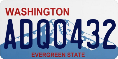 WA license plate ADQ0432