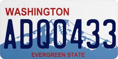 WA license plate ADQ0433