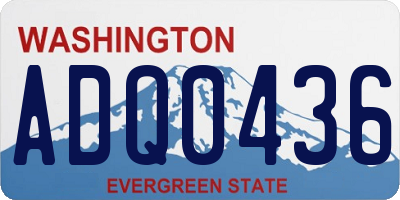 WA license plate ADQ0436