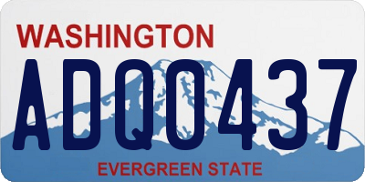 WA license plate ADQ0437