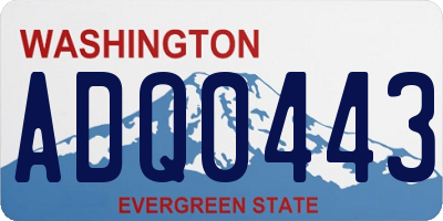 WA license plate ADQ0443