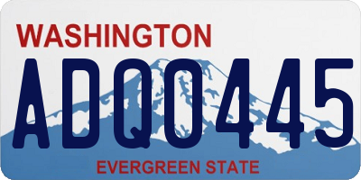 WA license plate ADQ0445