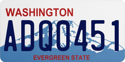 WA license plate ADQ0451