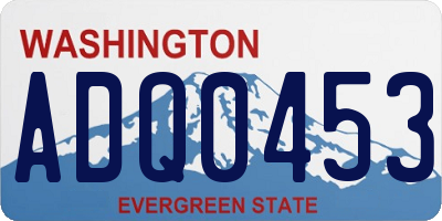 WA license plate ADQ0453