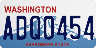 WA license plate ADQ0454