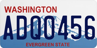 WA license plate ADQ0456