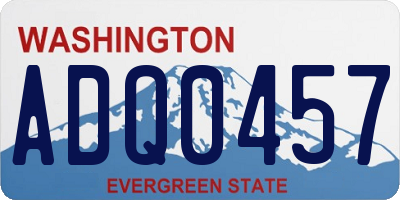 WA license plate ADQ0457