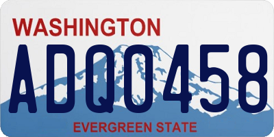 WA license plate ADQ0458