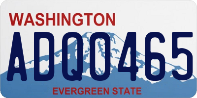 WA license plate ADQ0465