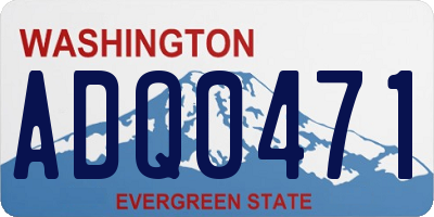 WA license plate ADQ0471