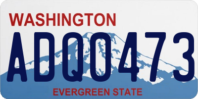 WA license plate ADQ0473