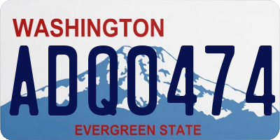 WA license plate ADQ0474