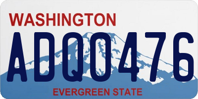 WA license plate ADQ0476
