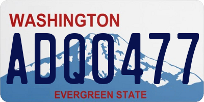 WA license plate ADQ0477