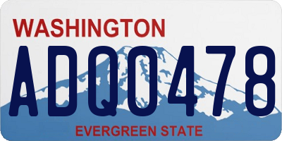WA license plate ADQ0478