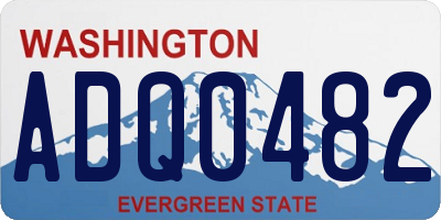 WA license plate ADQ0482