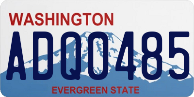 WA license plate ADQ0485
