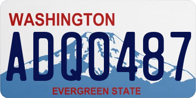 WA license plate ADQ0487