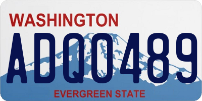 WA license plate ADQ0489