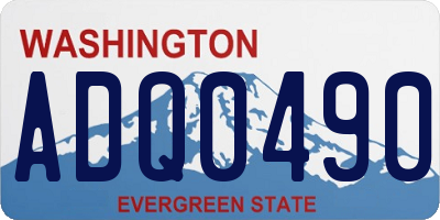 WA license plate ADQ0490