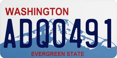 WA license plate ADQ0491