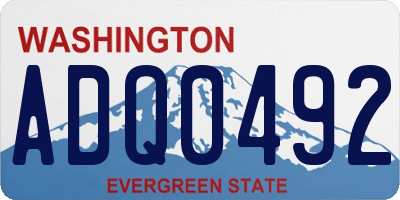 WA license plate ADQ0492