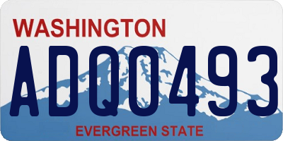 WA license plate ADQ0493