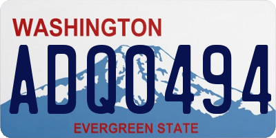 WA license plate ADQ0494