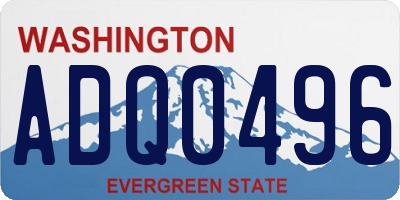 WA license plate ADQ0496