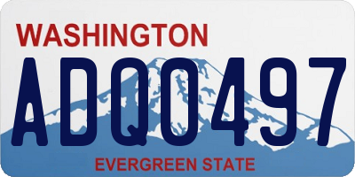 WA license plate ADQ0497