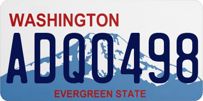 WA license plate ADQ0498
