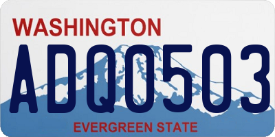 WA license plate ADQ0503