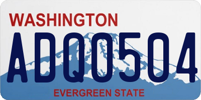 WA license plate ADQ0504