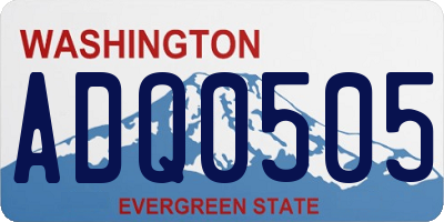 WA license plate ADQ0505