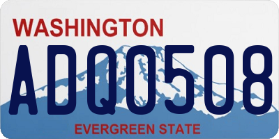 WA license plate ADQ0508
