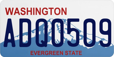 WA license plate ADQ0509