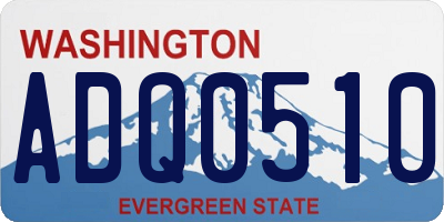 WA license plate ADQ0510