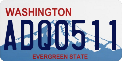 WA license plate ADQ0511