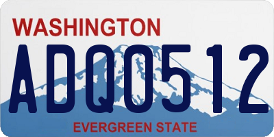 WA license plate ADQ0512