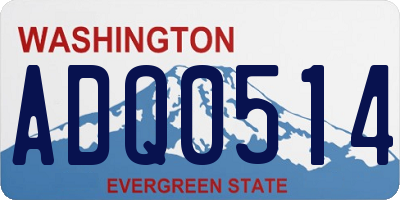 WA license plate ADQ0514
