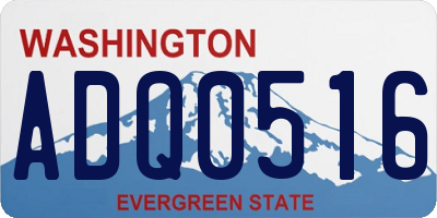 WA license plate ADQ0516